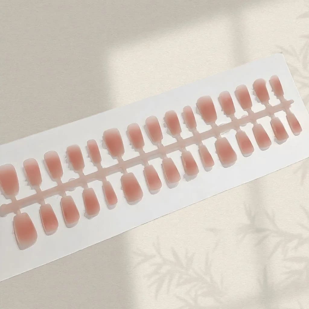 Unhas Postiças Camélia Dourada Design Floral Estilo Doce Kit de Manicure