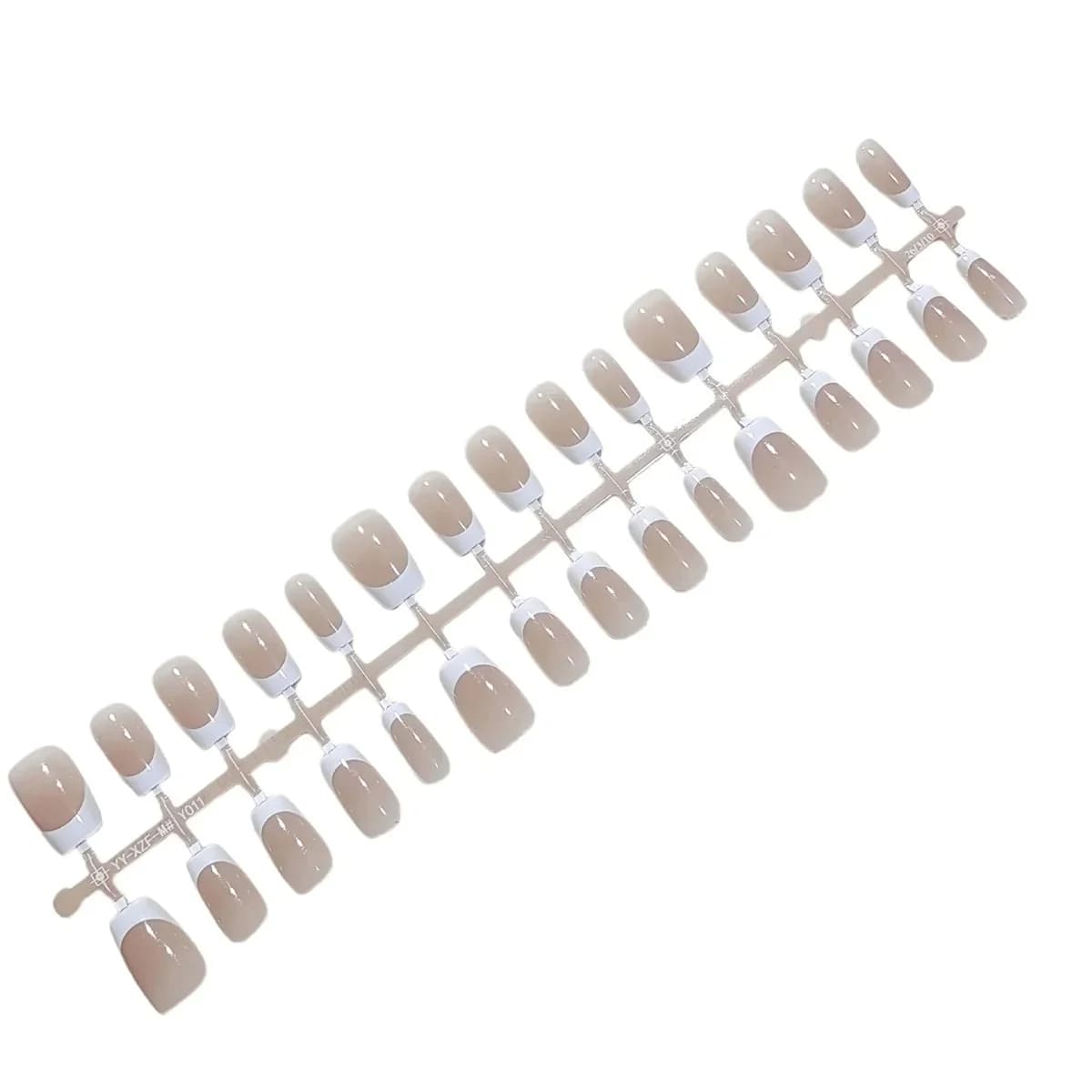Unhas Postiças Curtas Francesinhas - Visual Nude Natural para Uso Diário