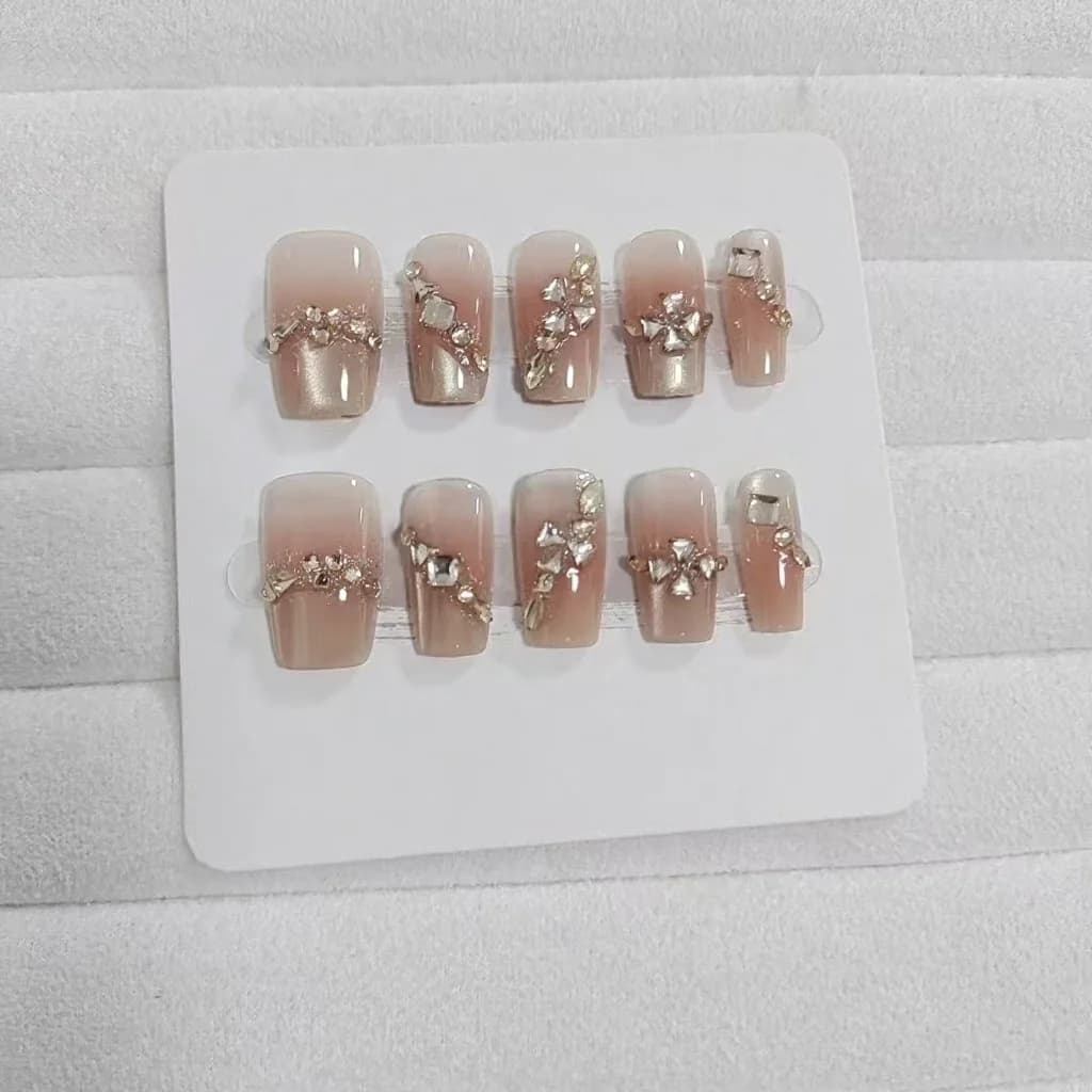 Unhas Postiças com Estrelas e Strass, Kit com 30 Peças