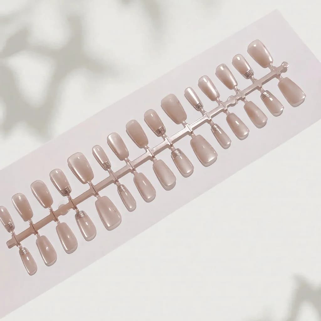 Unhas Postiças Francesas Rosa Floral com Acabamento Cromado Cat Eye