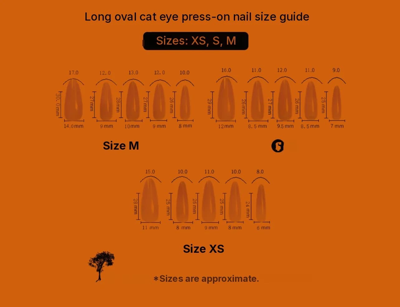 Unhas Postiças Longas Ovais Cat Eye com Acabamento Cromado Espelhado