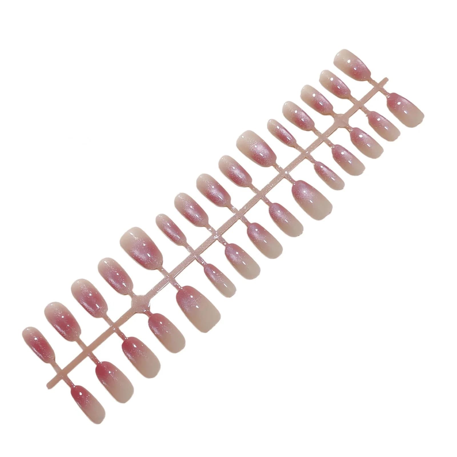 Unhas Postiças Roxo Defumado Cat Eye Oval Curto/Médio Degradê