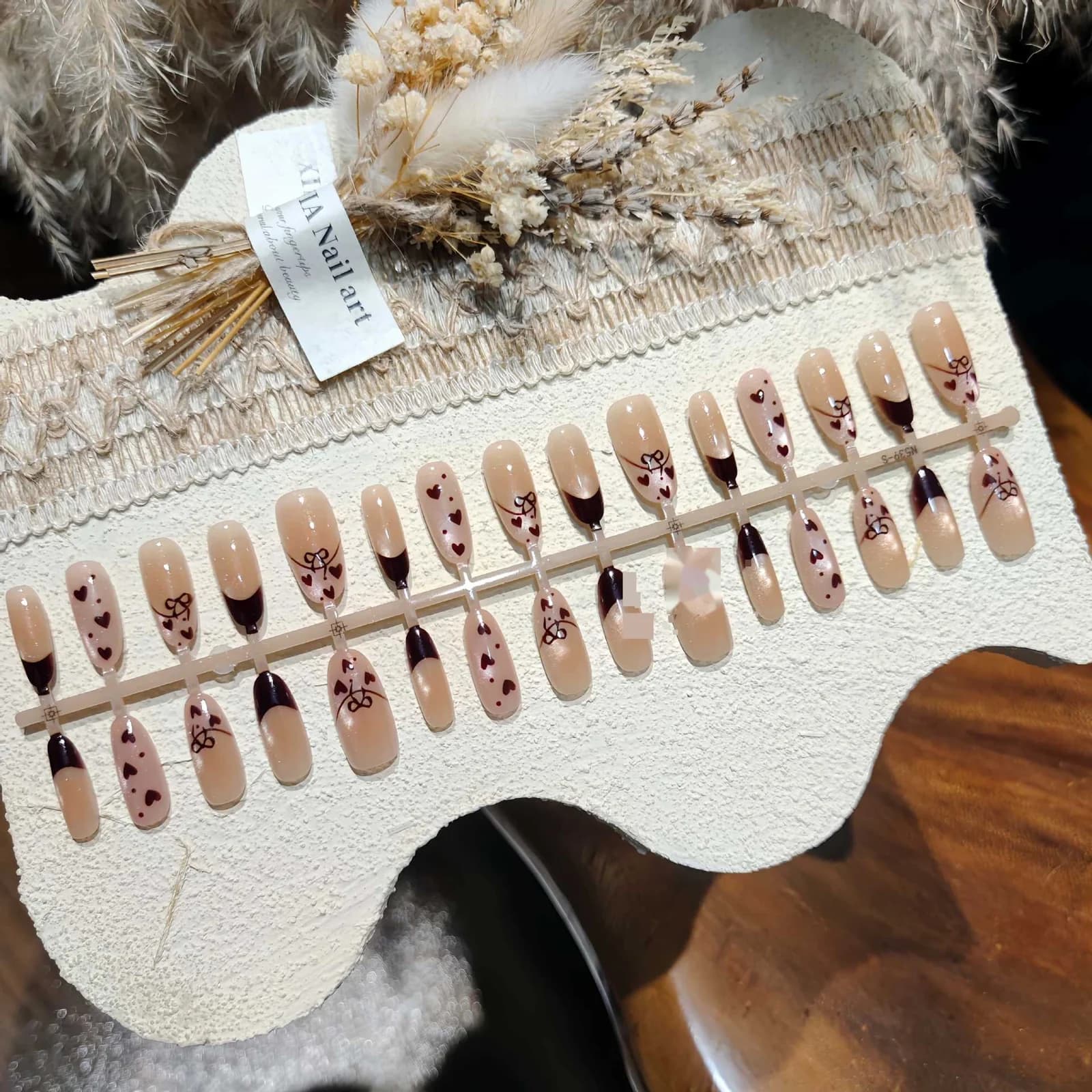 Unhas Postiças Oval Médio Olho de Gato Borboleta Caramelo 30 Pçs