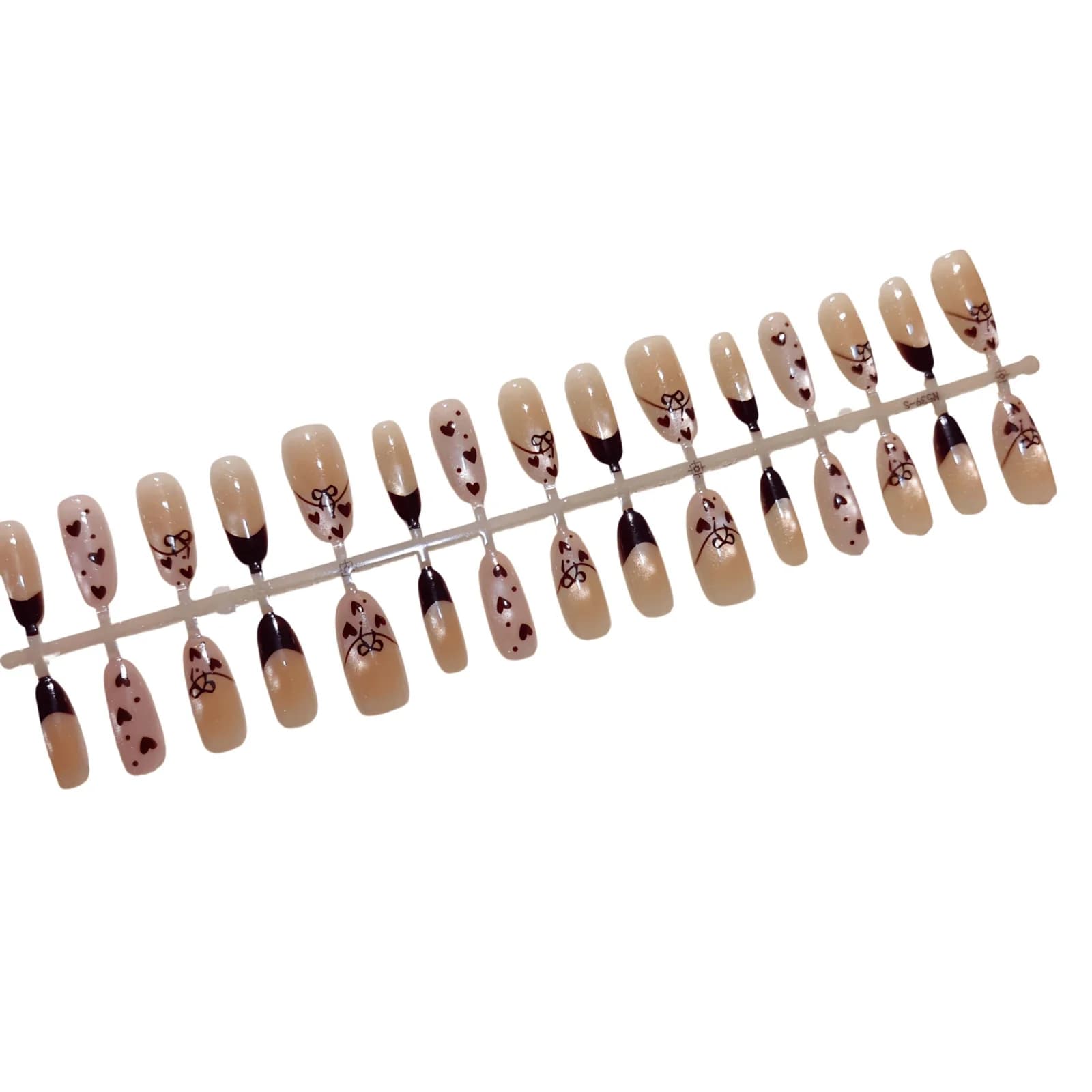 Unhas Postiças Oval Médio Olho de Gato Borboleta Caramelo 30 Pçs